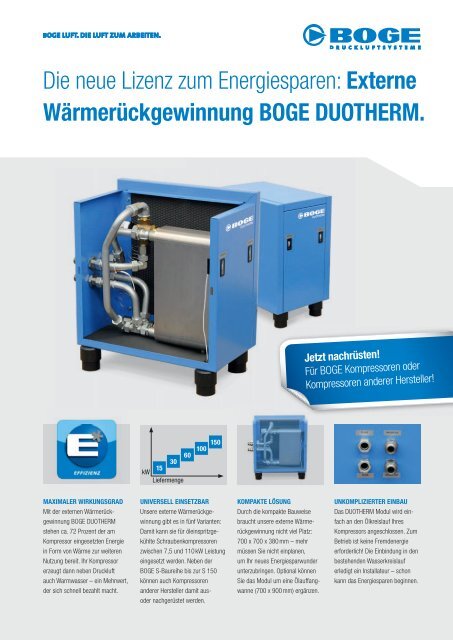 Die neue Lizenz zum Energiesparen: Externe - Boge Kompressoren