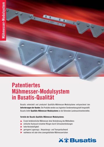 Patentiertes Mähmesser-Modulsystem in Busatis ... - Busatis GmbH