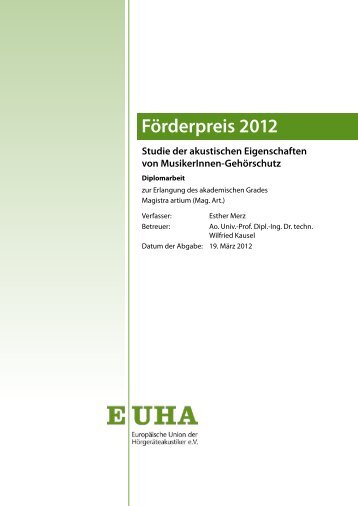 EUHA Foerderpreis 2012 Merz