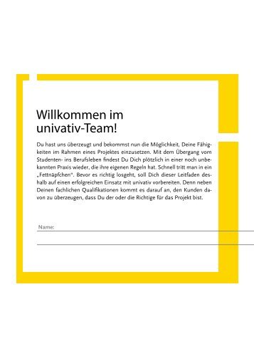 Willkommen im univativ-Team!