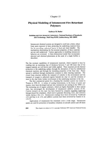 Physical Modeling of Intumescent Fire Retardant - National Institute ...