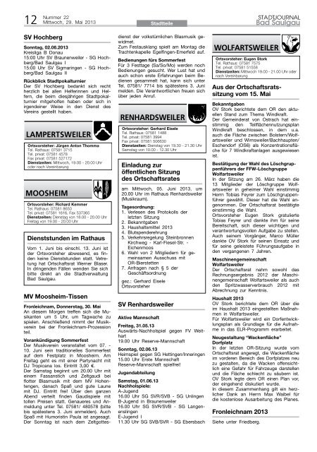 Stadtjournal Ausgabe 22/2013 - Stadt Bad Saulgau