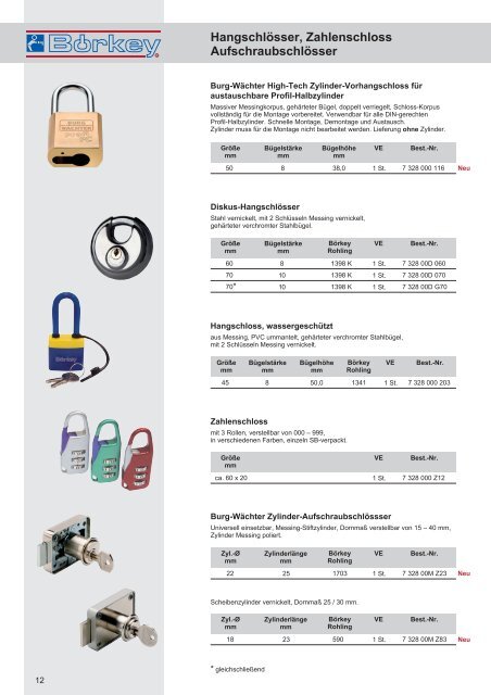 SCHLIESSZYLINDER ZUBEHÖR LADENAUSSTATTUNG