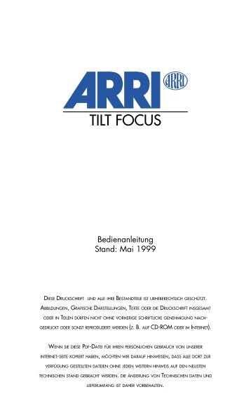 ARRI Tilt Focus Manual, Mai 1999, Deutsch, 72 dpi - ARRI Rental