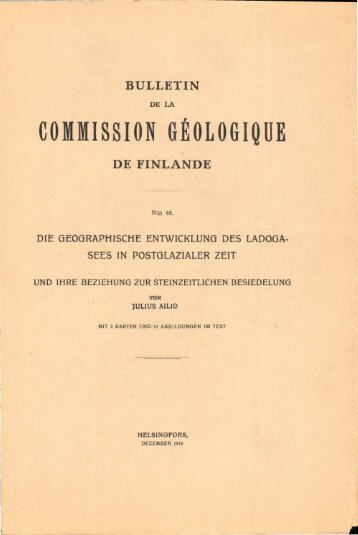 commission geologique de finlande - Arkisto.gsf.fi