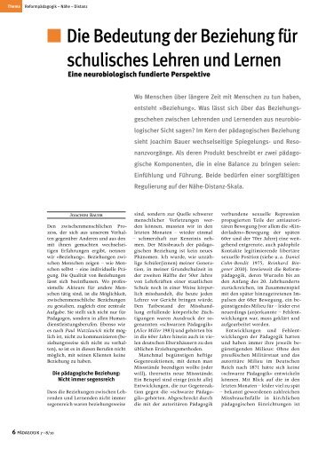 Die Bedeutung der Beziehung für schulisches Lehren und Lernen ...