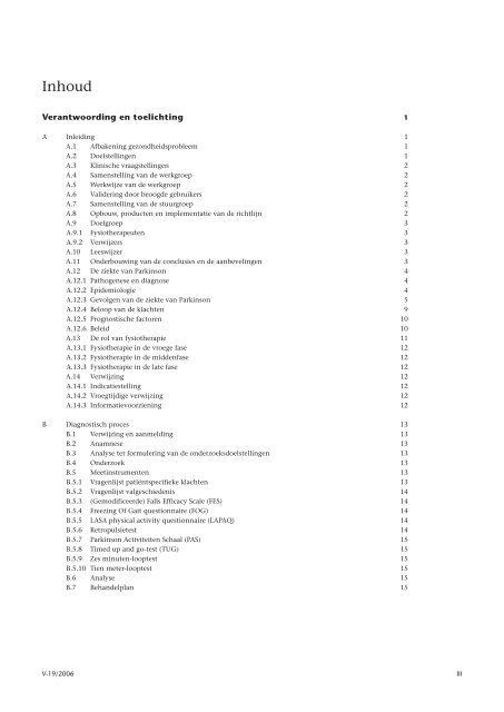 KNGF richtlijn: Verantwoording en toelichting - ParkinsonNet