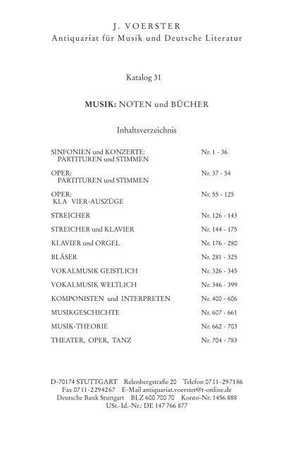 Katalog 31 Voerster-6.indd - J. Voerster - Antiquariat für Musik und ...