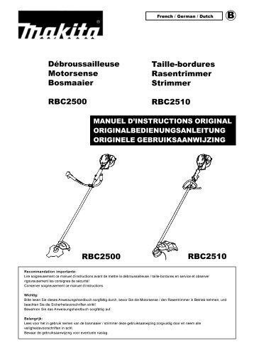 Débroussailleuse Motorsense Bosmaaier RBC2500 Taille ... - Makita