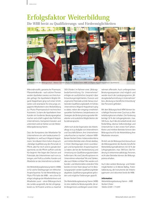 Download Newsletter Wirtschaft inform Juli 2013