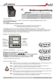 Bedienungsanleitung - Pohltechnik