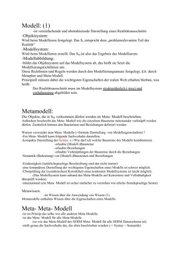 Modell: (1) Metamodell: Meta- Meta- Modell - Redshark.de