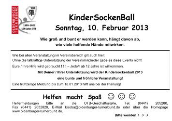 Bereits seit vielen Jahren gibt es auf dem KinderSockenBall als ...