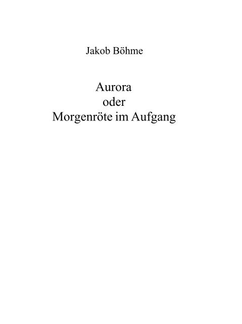 Aurora oder Morgenröte im Aufgang - anova