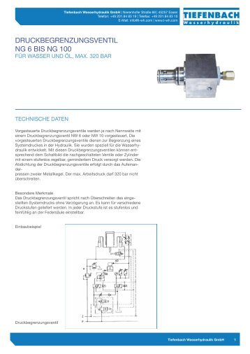 druckbegrenzungsventil ng 6 bis ng 100 - tiefenbach wasserhydraulik