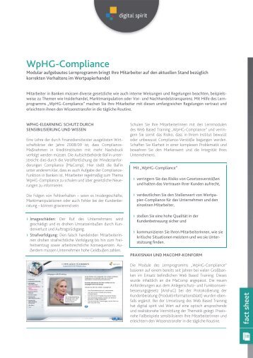 Lernprogramm „WpHG-Compliance“ - Compliance Training