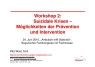 Suizidale Krisen - Möglichkeiten der Prävention und Intervention