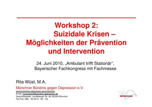 Suizidale Krisen - Möglichkeiten der Prävention und Intervention