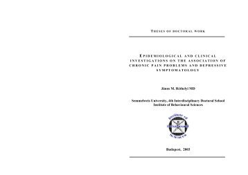 János M. Réthelyi MD Semmelweis University, 4th Interdisciplinary ...