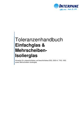 Toleranzenhandbuch - bei Interpane!