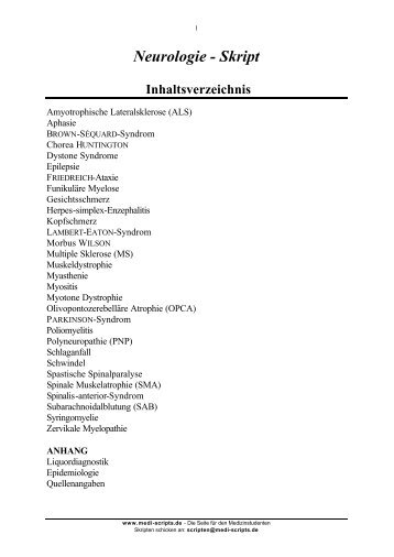 Neurologie - Skript - RadarContact.de