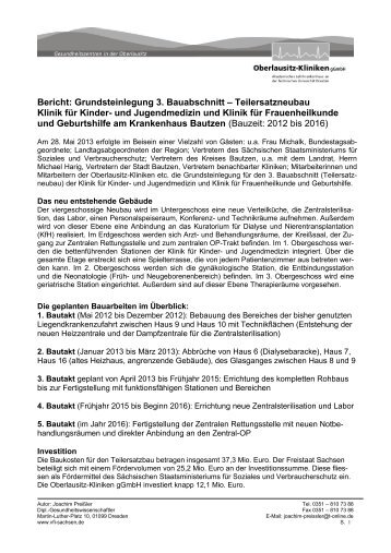 Bericht: Grundsteinlegung 3. Bauabschnitt – Teilersatzneubau Klinik ...