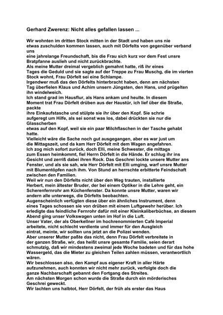 Gerhard Zwerenz Nicht Alles Gefallen Lassen Analyse Gerhard Zwerenz: Nicht alles gefallen lassen