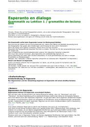 Esperanto en dialogo Grammatik zu Lektion 1 / gramatiko de leciono ...