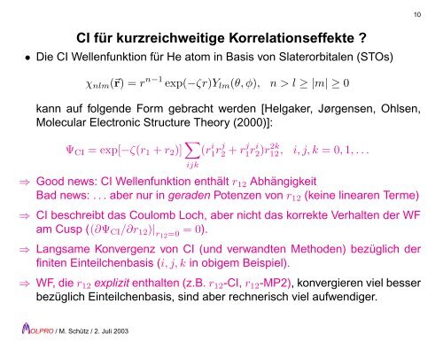 Jenseits von Hartree-Fock - beim Arbeitskreis Theoretische Chemie