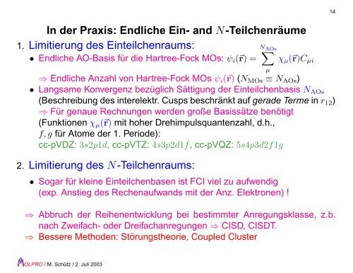 Jenseits von Hartree-Fock - beim Arbeitskreis Theoretische Chemie