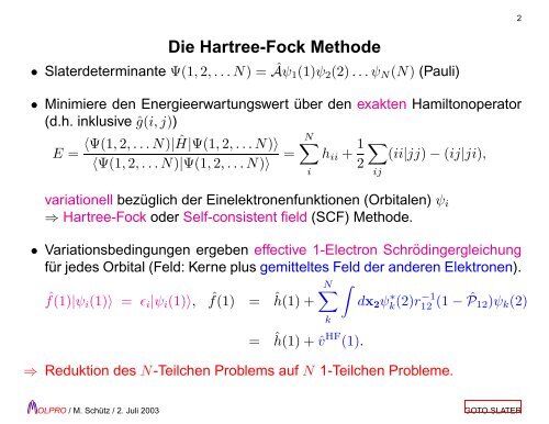 Jenseits von Hartree-Fock - beim Arbeitskreis Theoretische Chemie