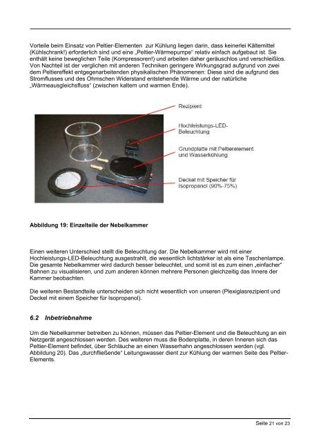 Nebelkammer - Physikalisches Projektpraktikum