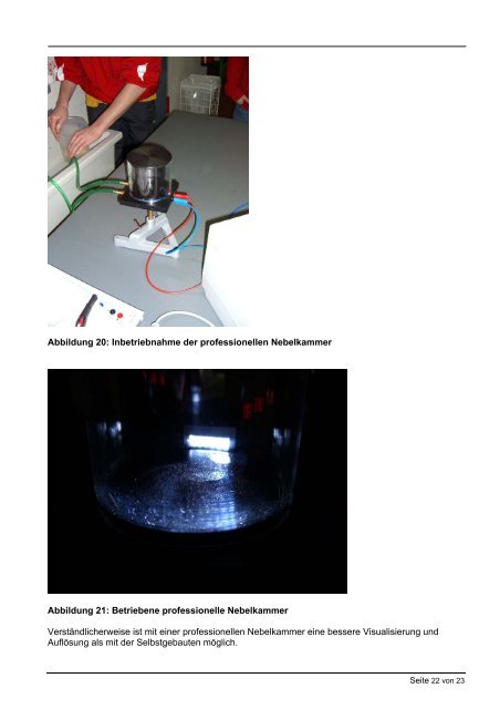 Nebelkammer - Physikalisches Projektpraktikum