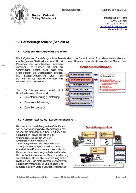 17 Darstellungsschicht (Schicht 6) - fh-aachen.de Zielinski