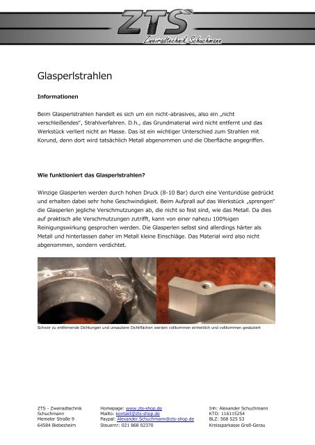 Glasperlstrahlen - ZTS-Shop