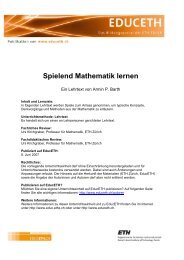 Spielend Mathematik lernen (PDF, 976 kB) - EducETH - ETH Zürich