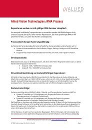 AVT Global Repair Policy - Allied Vision Technologies