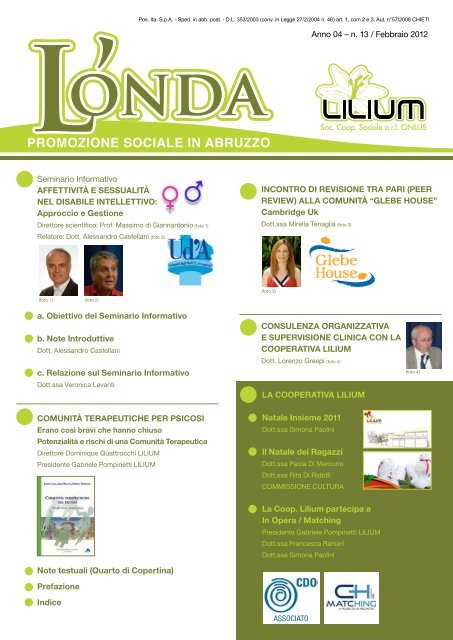 L'Onda n.13 - Coop LILIUM: affettività e sessualità nel disabile intellettivo