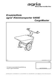 Ersatzteilliste agria®-Kleintransporter 6400E CargoMaster