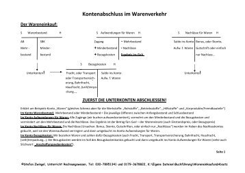 Kontenabschluss im Warenverkehr - Rechnungswesen Nachhilfe ...