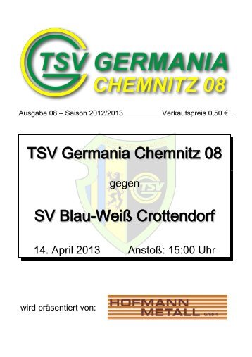 TSV Germania Chemnitz 08 SV Blau-Weiß Crottendorf - Citec.cc