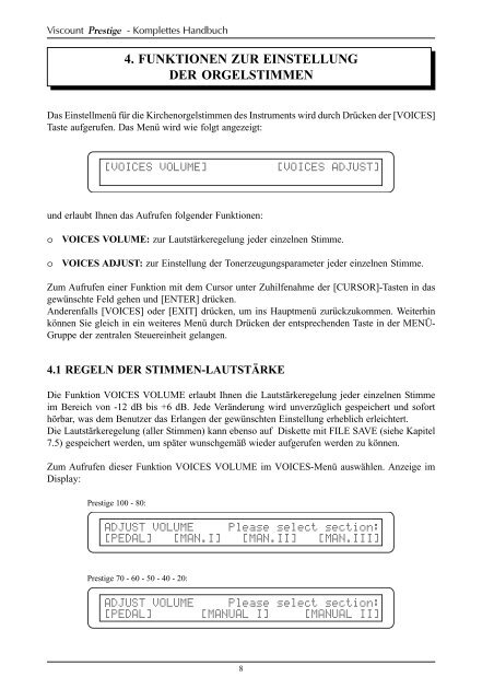 advanced manual - Viscount Prestige organs