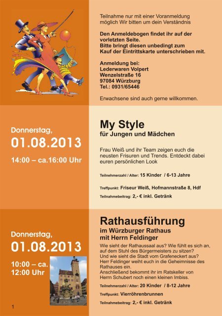 Ferienprogramm 2013 - Schuhgeschäft Mechler Heidingsfeld