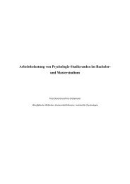 Arbeitsbelastung von Psychologie-Studierenden im Bachelor- und ...