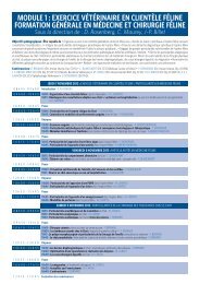 module 1 : exercice vétérinaire en clientèle féline formation ... - AFVAC