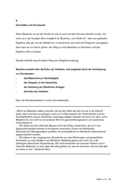 Bericht über den 1. Konvent der Baukultur 4. und ... - stiftung baukultur