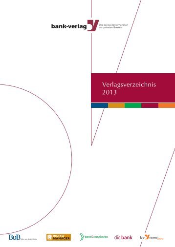 Verlagsverzeichnis 2013 - Bank-Verlag Shop