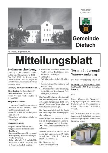 Ausgabe 8-2007 - Dietach