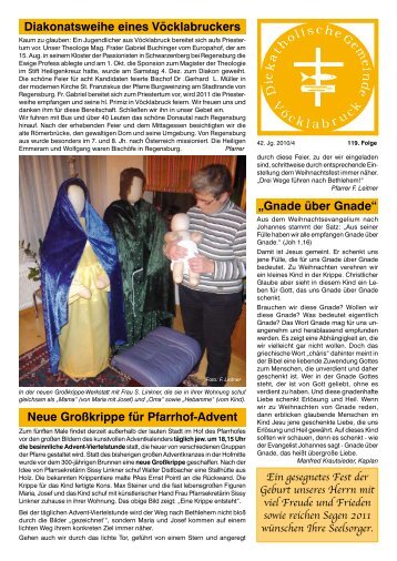 Weihnachtspfarrblatt - Pfarre Vöcklabruck - Diözese Linz