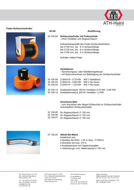 Katalog Abgas-Absauganlagen GH